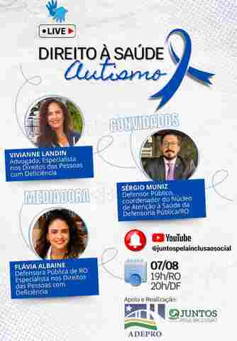Direito à saúde - autismo será tema de live na quarta-feira