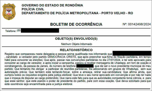 Candidatos acionam Polícia e Justiça eleitoral após pressões e graves ameaças de dirigentes do Democracia Cristã