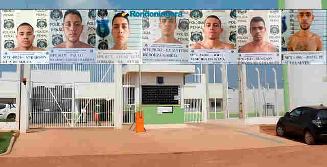 Nove bandidos perigosos serram grades de presídio na capital e fogem; sete ainda estão nas ruas