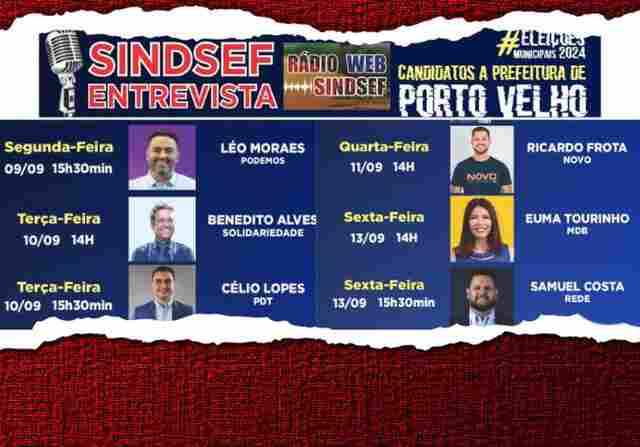 Rádio Web Sindsef realiza uma semana de entrevistas com os candidatos à Prefeitura de Porto Velho