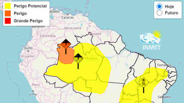 Inmet prevê temporais em todas as regiões de Rondônia até segunda-feira