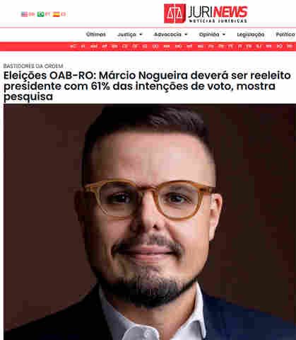 Portal jurídico nacional revela pesquisa e aponta ampla vantagem de Márcio Nogueira na disputa pela OAB-RO