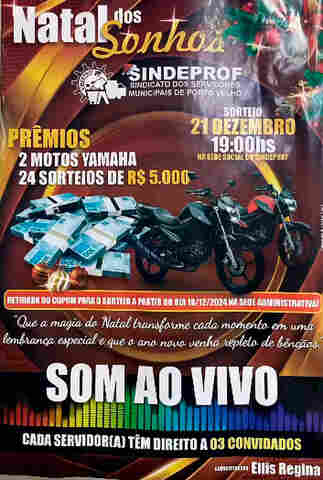 Grande festa do servidor do Sindperof será neste sábado