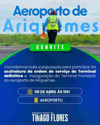 Assinatura da Ordem de serviço do terminal definitivo e inauguração do provisório acontecem no dia 8