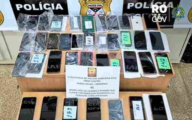 Operação Smart: Polícia Civil de Rondônia recupera 45 celulares roubados
