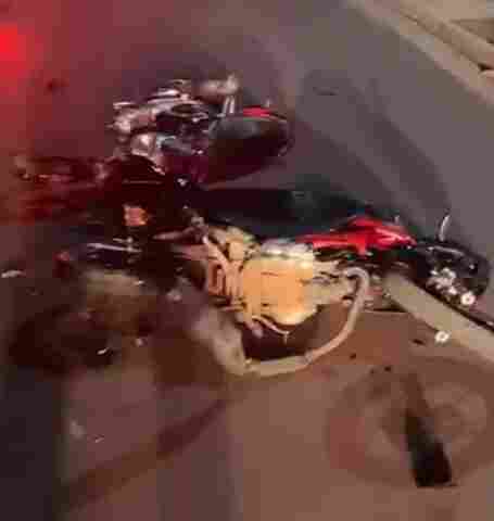 Acidente entre três motocicletas deixa um morto e dois gravemente feridos