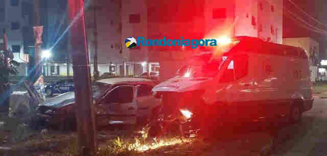 Motorista bêbado causa acidente envolvendo ambulância em Porto Velho