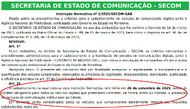 Secom emite Instrução Normativa criando critérios para divulgação de publicidade oficial