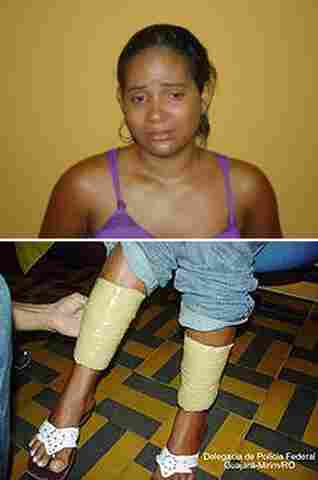 Mulher é presa pela PM e PF com cocaína amarrada nas pernas