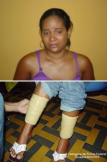 Mulher é presa pela PM e PF com cocaína amarrada nas pernas