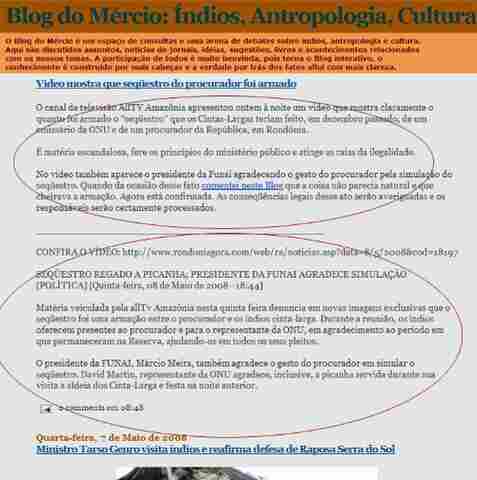 SITE DO EX-PRESIDENTE DA FUNAI REPERCUTE DENÚNCIAS CONTRA PROCURADOR DE RONDÔNIA