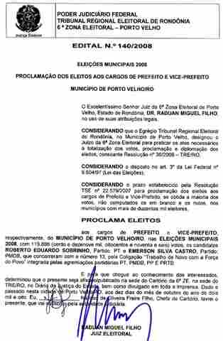 Resultado da eleição da Capital é homologado pela Justiça