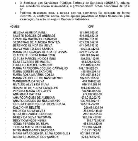 SINDSEF - NOTA DE COMPARECIMENTO 01