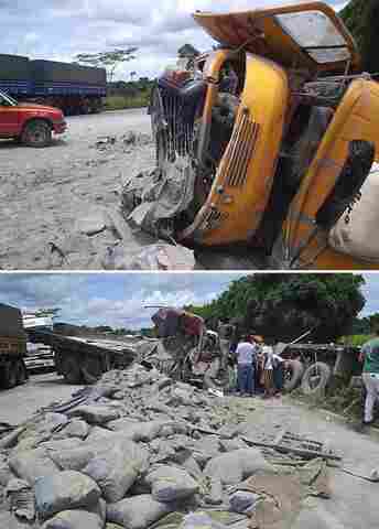NOVA TRAGÉDIA NA BR-364: CHOQUE FRONTAL DE DOIS CAMINHÕES MATA MOTORISTA