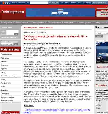 Imprensa nacional continua repercussão sobre abuso da PM; Sinjor emite nota