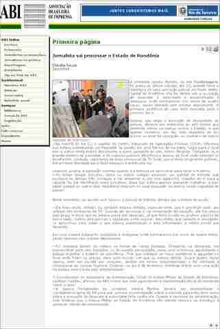 ABI mantém repercussão sobre prisão de jornalista em Rondônia