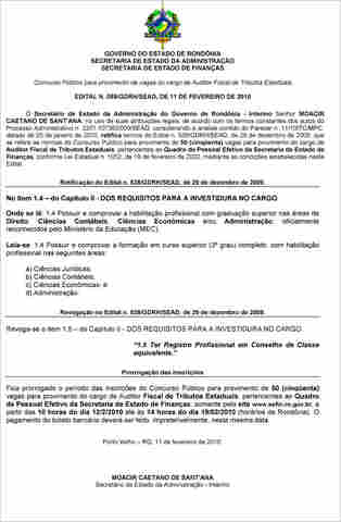 Após erro, Governo divulga nova retificação do concurso para auditor