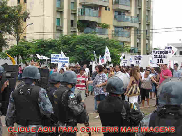 Confira mais imagens sobre a ação policial na greve de professores em Rondônia