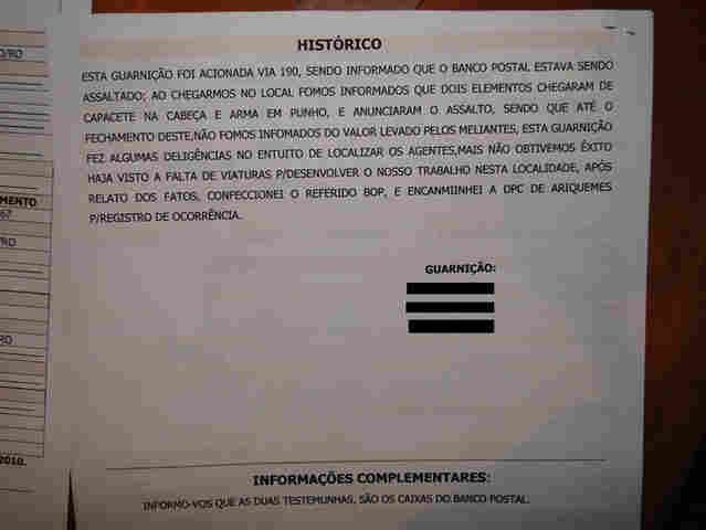 Correios é assaltado em Monte Negro, mas condições de viatura impedem buscas