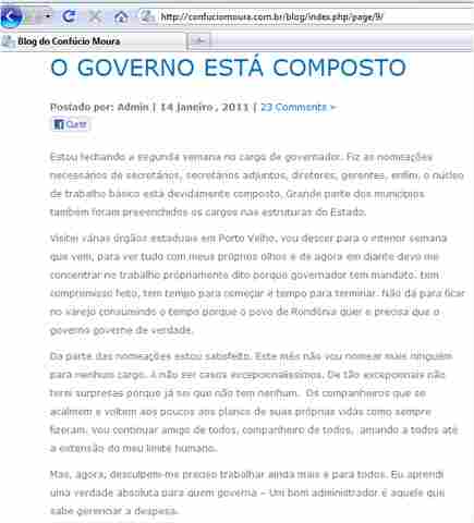 CONFÚCIO DESCUMPRE MAIS UM COMPROMISSO E NOMEIA 416 ASSESSORES EM DOIS DIAS