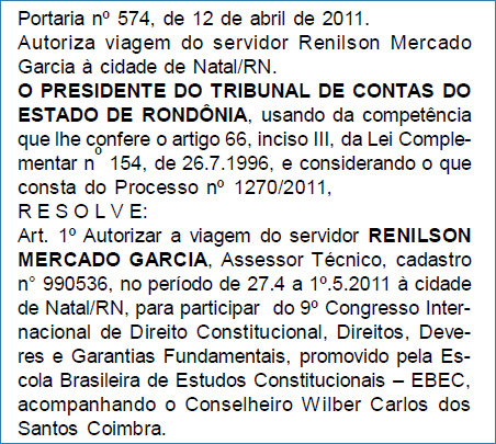 TRIBUNAL DE CONTAS PAGA DIÁRIAS ATÉ PARA ASSESSOR ACOMPANHAR CONSELHEIRO A NATAL