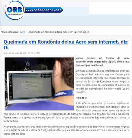 COM ATUAÇÃO POLÍTICA MAIS FORTE, ACRE RECEBE EXPLICAÇÕES DA OI SOBRE CAOS NA INTERNET; EMPRESA CULPA RONDÔNIA
