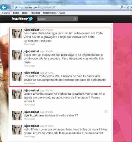 Organizadores da Moonlight não honram contrato e Juju Panicat cancela viagem a Porto Velho mais uma vez