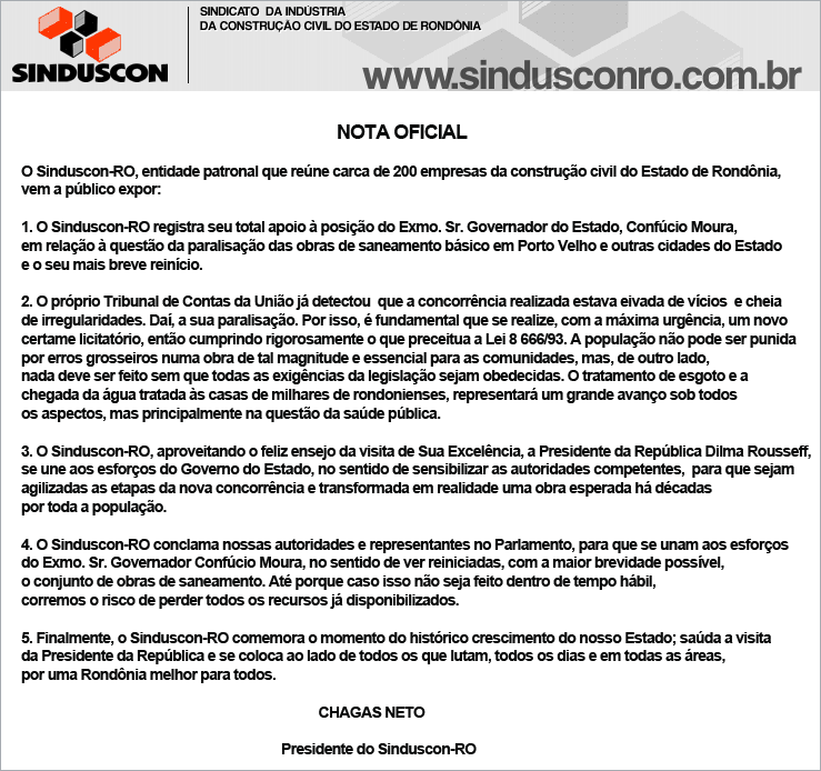 Sindicato da Indústria da Construção Civil do Estado de Rondônia