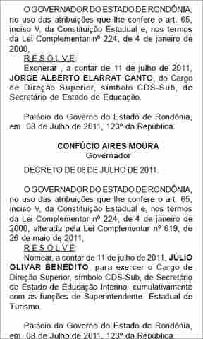 Decreto do dia 8 de julho confirma nomeação de jornalista para Seduc