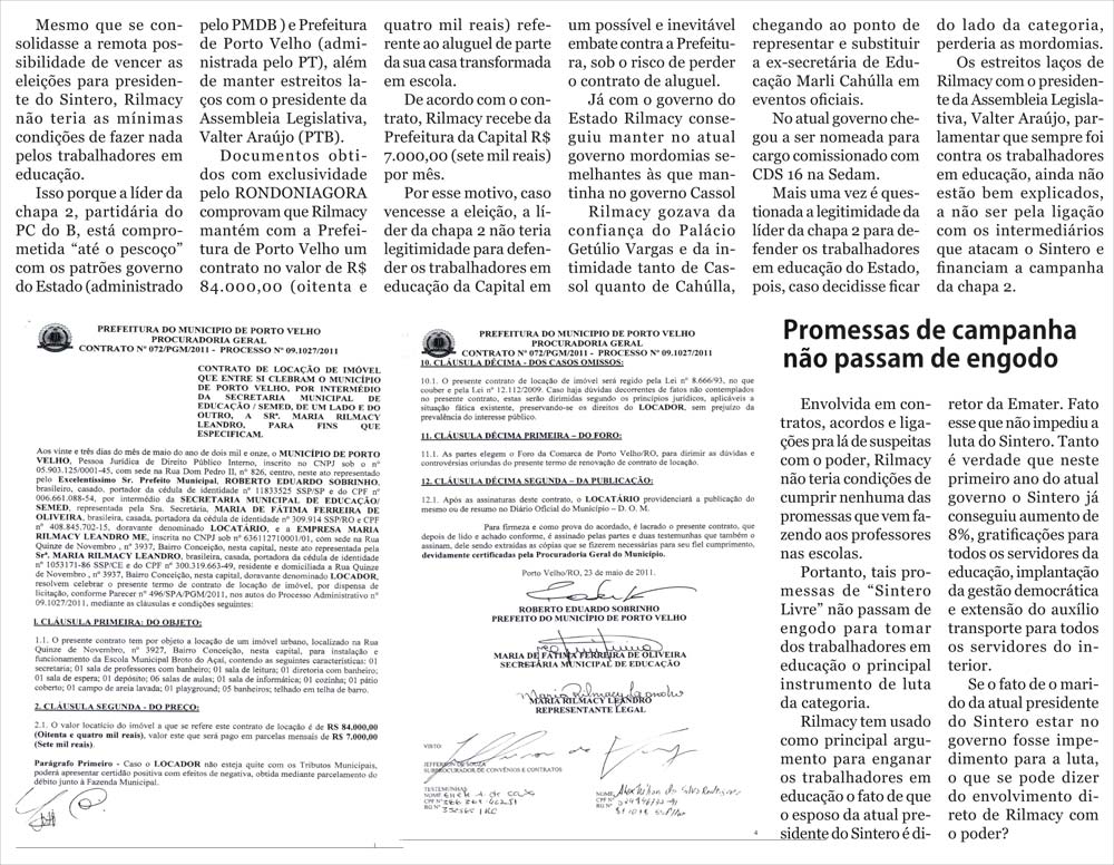 Documentos comprovam: Rilmacy tem rabo preso com o governo do Estado e com a Prefeitura de Porto Velho