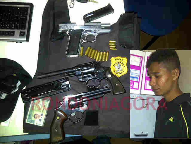 Bando é preso com armas rondando pizzaria em Porto Velho