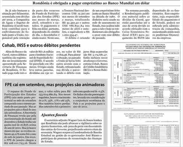 CAERD TAMBÉM CONTRIBUI PARA DÍVIDAS DO ESTADO