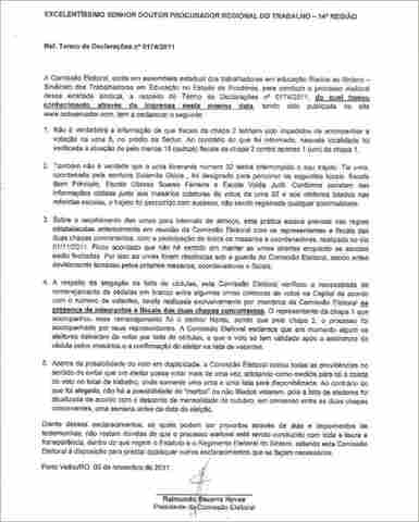 Comissão Eleitoral desmente supostas  irregularidades alegadas pela chapa 2