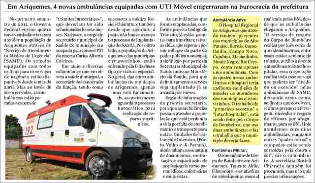 AMBULÂNCIAS ESTÃO PARADAS E PACIENTES MORREM SEM AJUDA