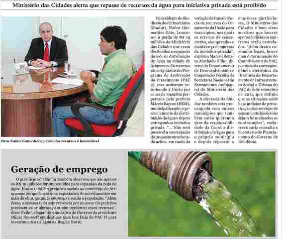 Manobra faz Ariquemes perder R$ 19 milhões