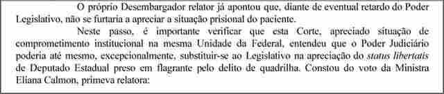 MINISTRA DO STJ RETIRA PODER DA ASSEMBLÉIA EM DECIDIR PRISÃO DE VALTER ARAÚJO