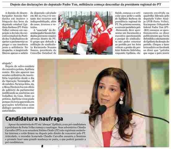 Sumida, Epifânia recebe forte críticas de petistas