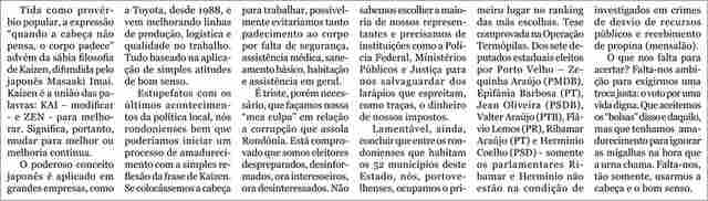 NÓS, RONDONIENSES, NÃO SABEMOS VOTAR