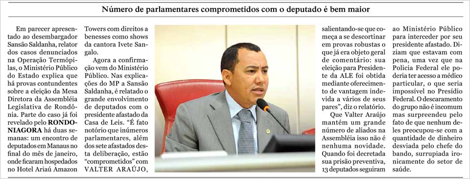 MP TEM PROVAS ROBUSTAS SOBRE A COMPRA DE VOTOS PARA ELEIÇÃO DE VALTER ARAÚJO