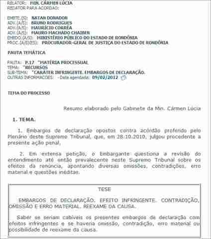 STF CONFIRMA JULGAMENTO DE NATAN DONADON PARA QUINTA-FEIRA