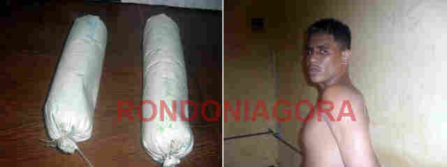 JOVEM DE 23 ANOS É PRESO COM DROGAS E BANANAS DE DINAMITE