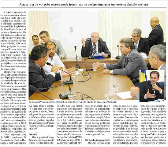 SÓ A CASSAÇÃO DE VALTER ARAÚJO SALVA A ASSEMBLÉIA LEGISLATIVA