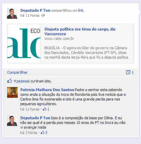 &#34;Ao longo desses 10 anos do PT no Incra, não vi nada avançar&#34;, diz Padre Ton