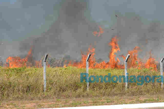 Fogo consome mata ao lado do Espaço Alternativo