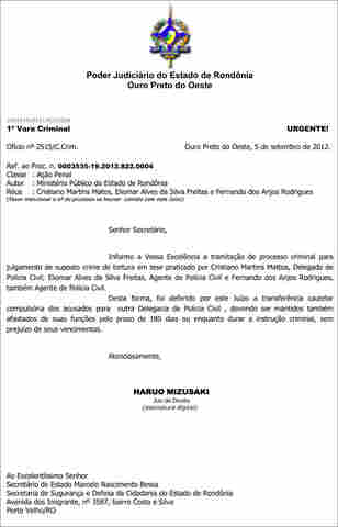 CONFIRA DECISÃO QUE AFASTOU POLICIAIS ACUSADOS DE TORTURA