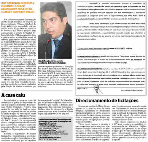 CPI APONTA M&Aacute;RIO S&Eacute;RGIO COMO L&Iacute;DER DE QUADRILHA