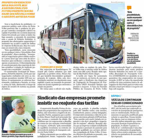 Transporte coletivo: tarifa pode aumentar em 2013