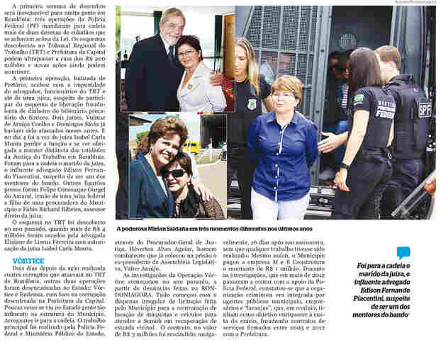 O ANO EM QUE A JUSTIÇA FUNCIONOU E MANDOU FIGURÕES PARA A CADEIA EM RONDÔNIA