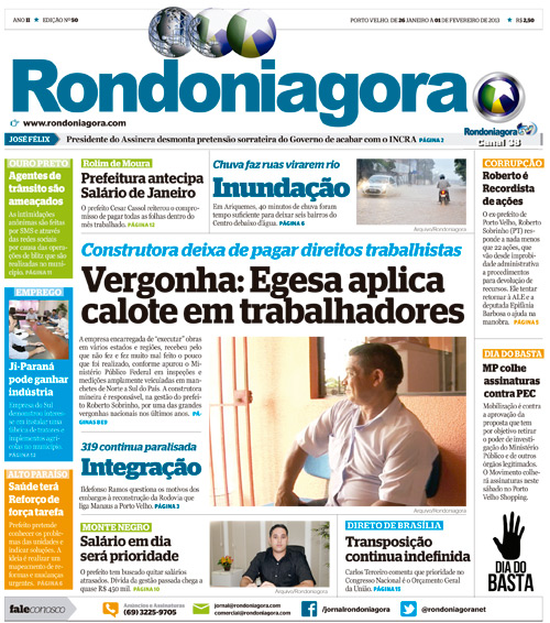 Confira a íntegra da versão impressa semanal do RONDONIAGORA