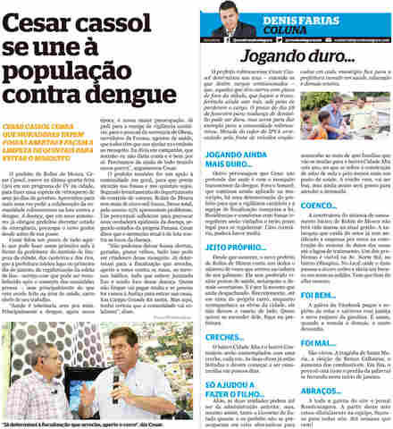 Cesar Cassol abre luta contra dengue e cobra assessores